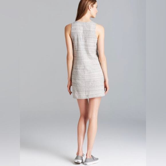 Theory Gallabrate Gray Stripe Lightweight Cotton knit Sleeveless Tank Dress M - Picture 11 of 11